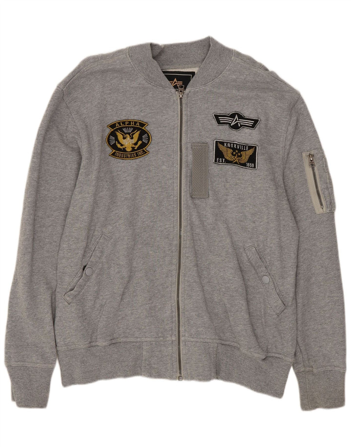 ALPHA INDUSTRIES Мужская спортивная куртка среднего серого цвета
