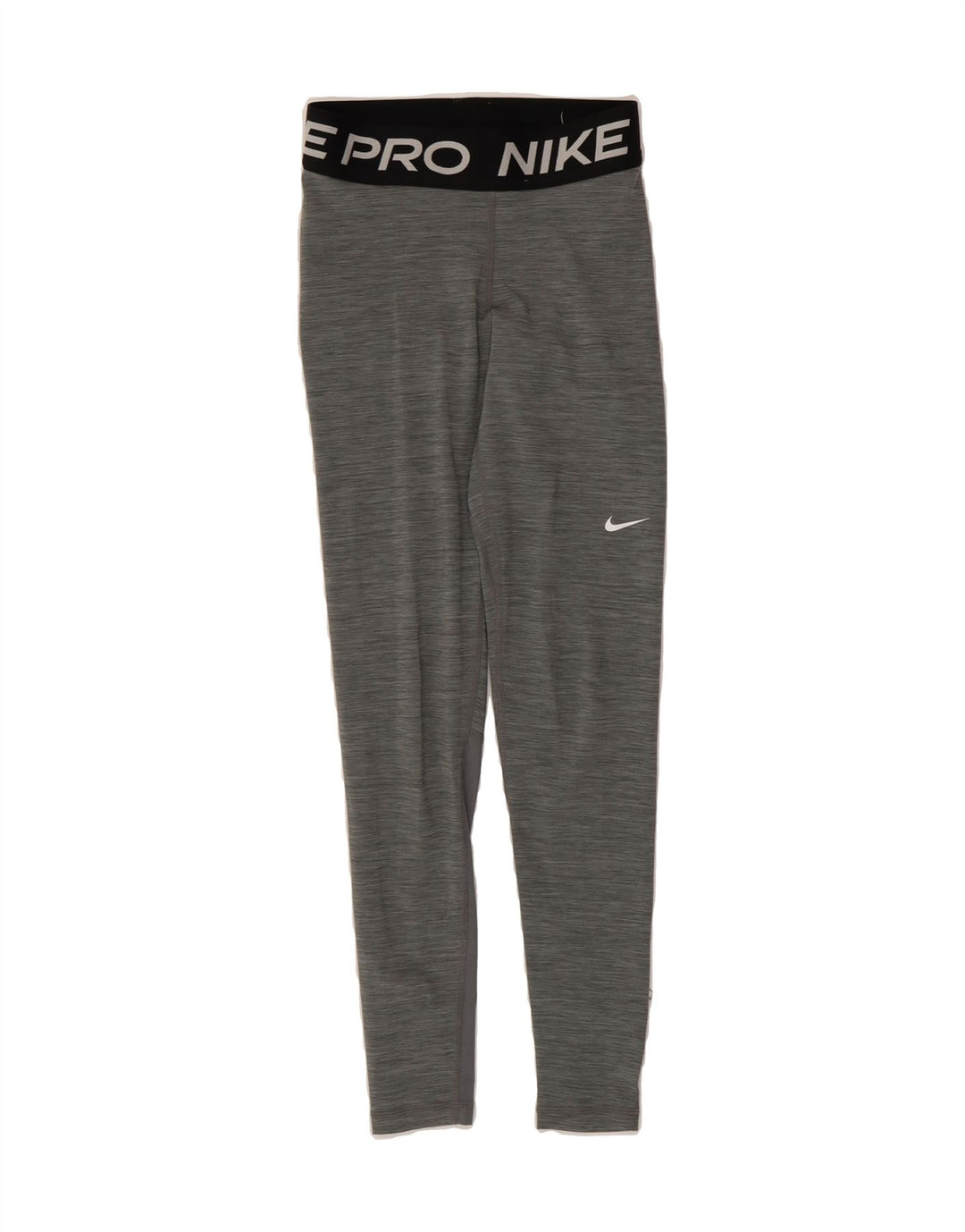NIKE Womens Dri Fit Graphic Leggings UK 4 XS Grey Flecked Polyester Vintage Nike and Second-Hand Nike from Messina Hembry 