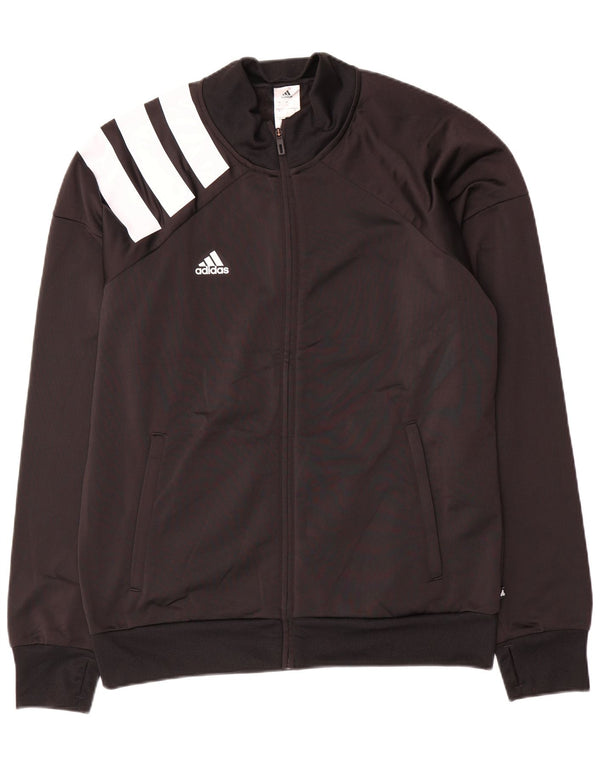 Мужская спортивная куртка Adidas, большая черная полиэстер с цветными блоками