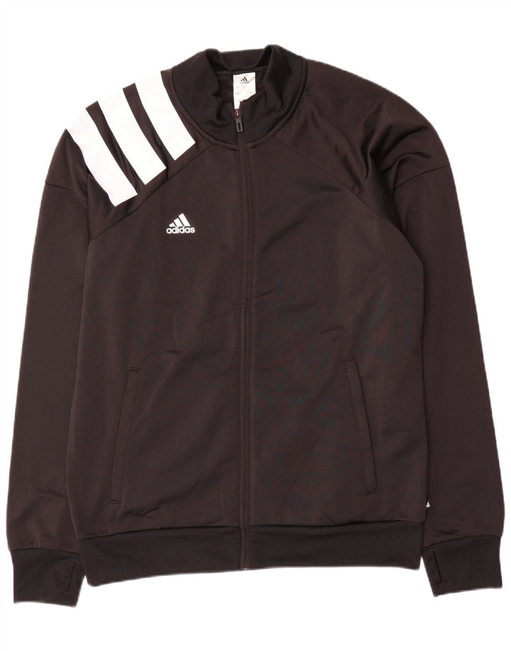 Мужская спортивная куртка Adidas, большая черная полиэстер с цветными блоками