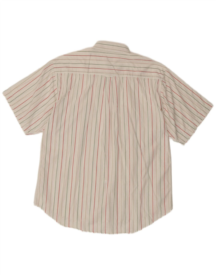 Fila Мужская Рубашка С Коротким Рукавом Средняя Белая Полосатая