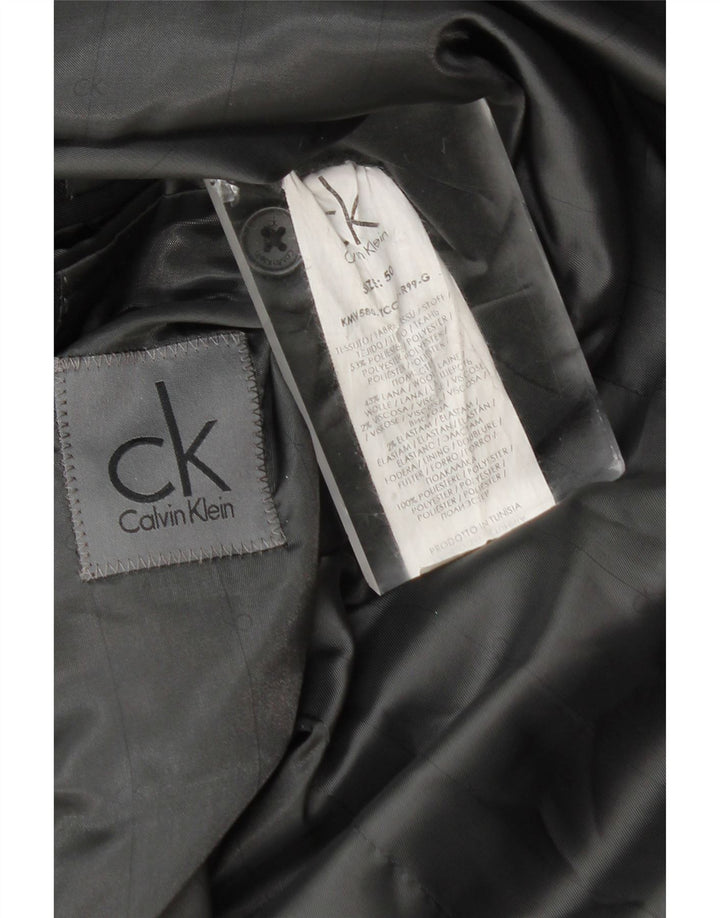 Мужской пиджак на 1 пуговице Calvin Klein IT 50, большой черный в полоску