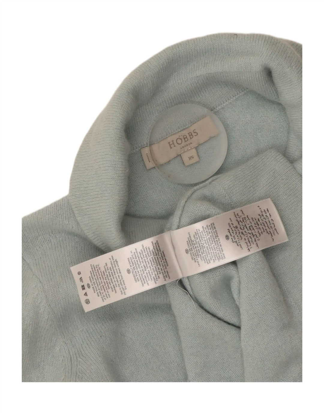 Женский укороченный джемпер с высоким воротником Hobbs UK 4 XS, синяя шерсть