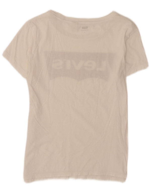 Женская футболка с рисунком Levi's Top UK 10, маленькая белая