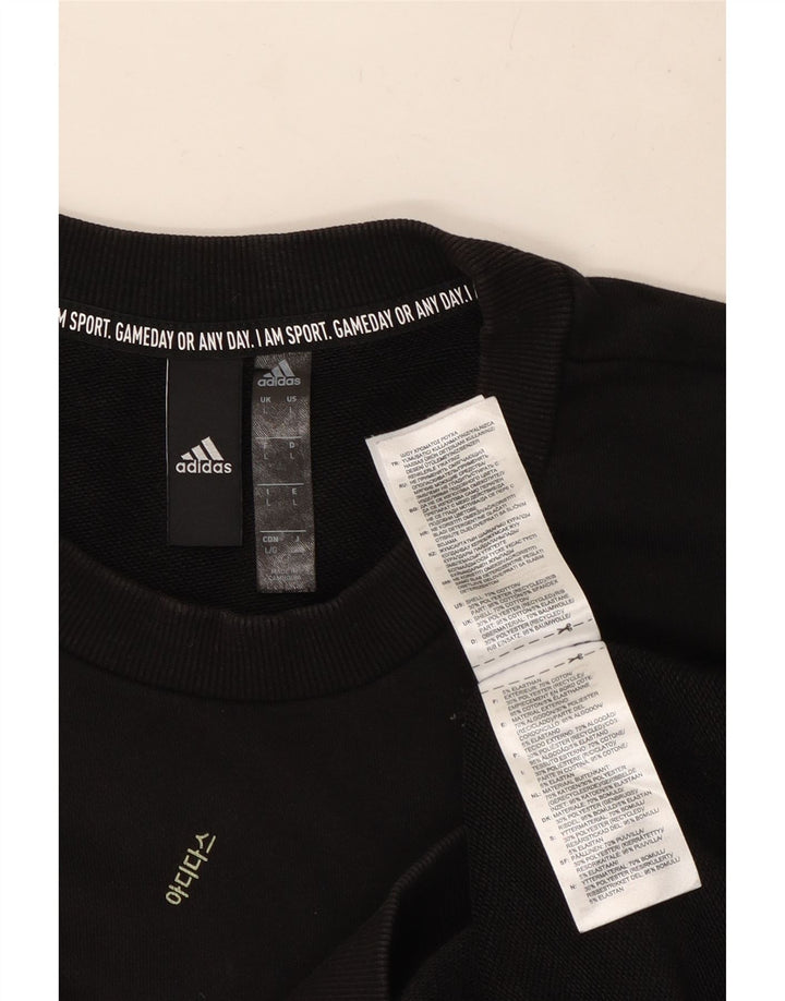 Мужской свитер с рисунком Adidas, большой черный хлопковый джемпер