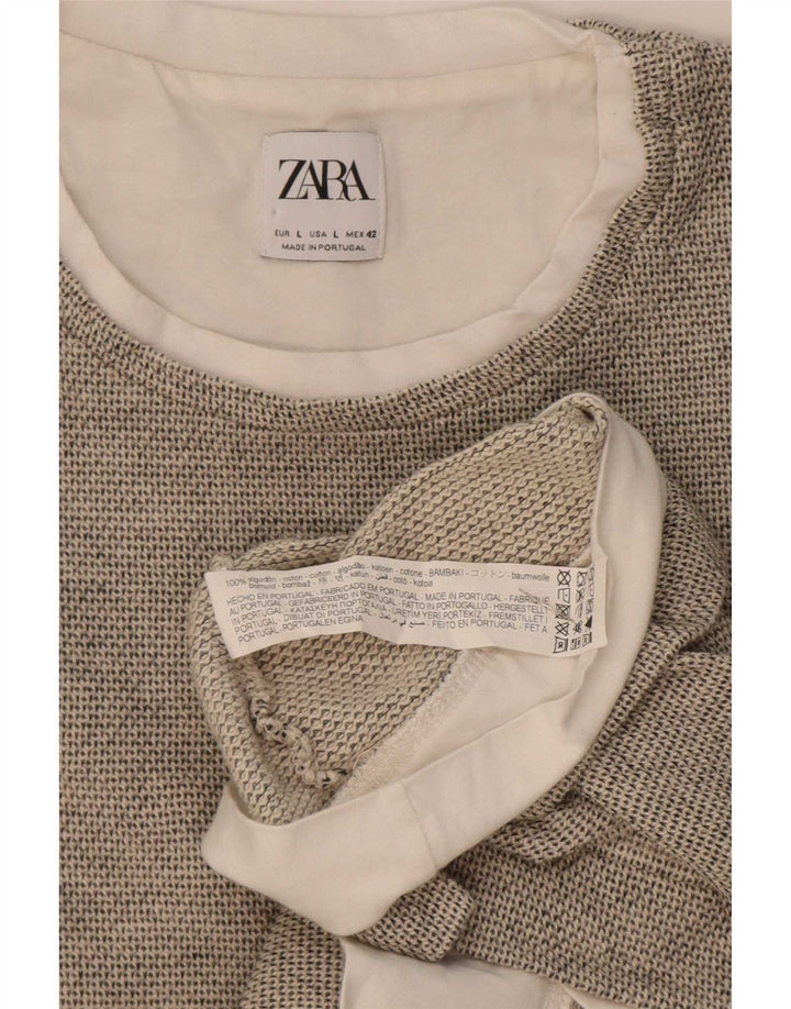 Мужская футболка Zara, большой серый хлопок