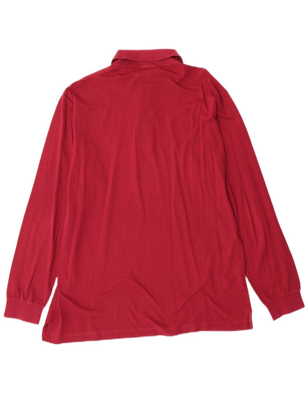 Мужская рубашка-поло с длинным рукавом SERGIO TACCHINI, средний темно-бордовый хлопок, хлопок