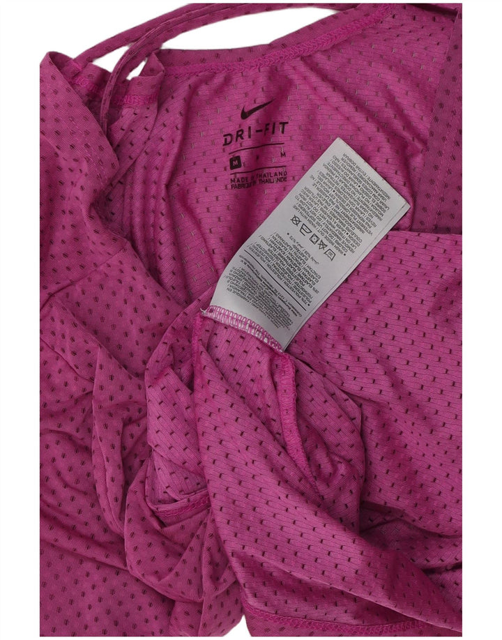 Женская футболка NIKE Dri Fit Top UK 14, средний розовый в пятнистый полиэстер