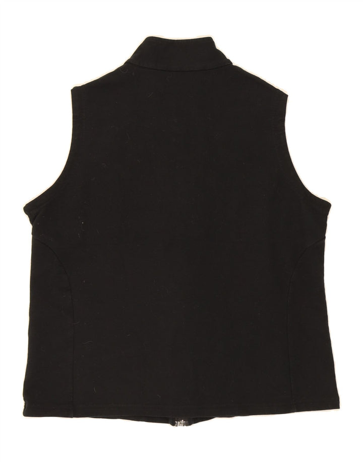 MARKS & SPENCER Womens Sleeveless Tracksuit Top Jacket UK 18 XL Black Vintage Marks & Spencer and Second-Hand Marks & Spencer from Messina Hembry 