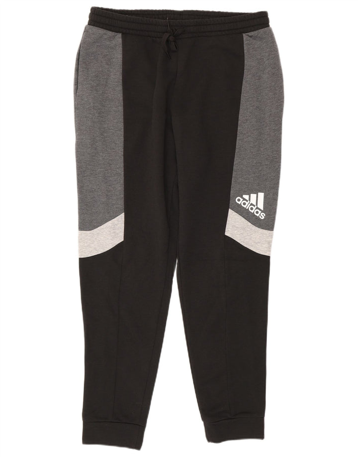 ADIDAS Mens Tracksuit Trousers Joggers Medium  Black Colourblock