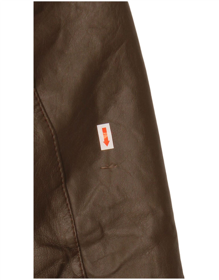 Мужская кожаная куртка VINTAGE UK 38, кожа среднего коричневого цвета