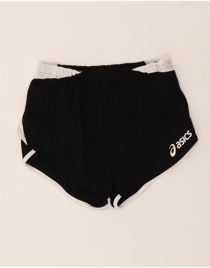 Женские спортивные шорты Asics UK 12, средние черные, полиэстер с цветными блоками