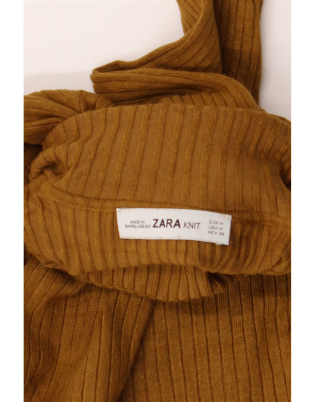 Женский укороченный топ Zara с длинным рукавом UK 12, средний бежевый