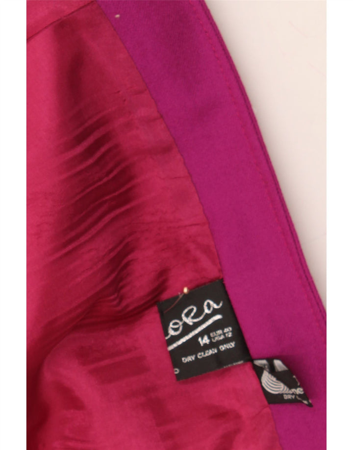 ENDORA Womens Open Blazer Jacket UK 14 Medium Pink Wool Vintage Endora and Second-Hand Endora from Messina Hembry 