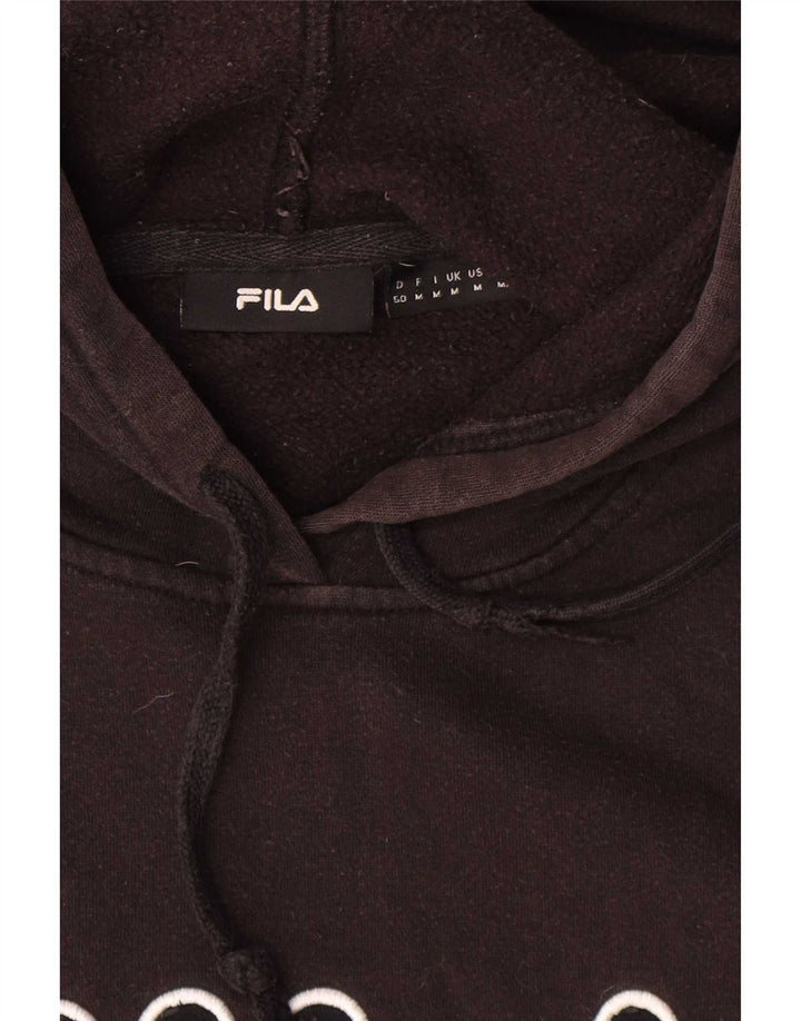 Fila Мужской джемпер с капюшоном с рисунком, средний черный, хлопок