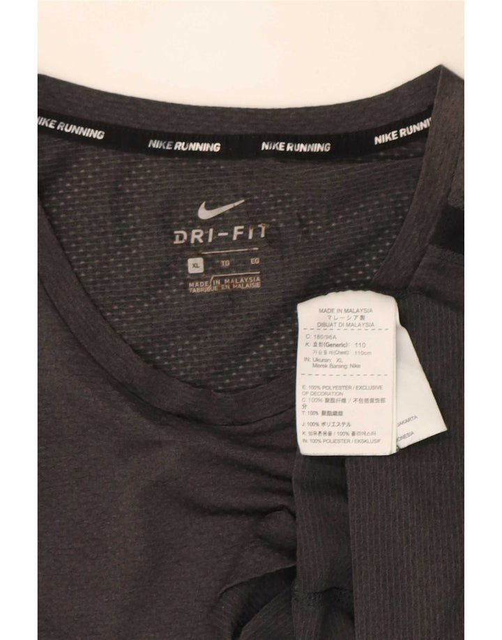 Мужская футболка Nike Dri Fit Top XL, серый полиэстер с цветными блоками
