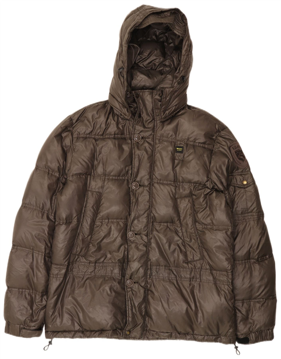 Мужская стеганая куртка с капюшоном Blauer UK 46 3XL Коричневый полиамид