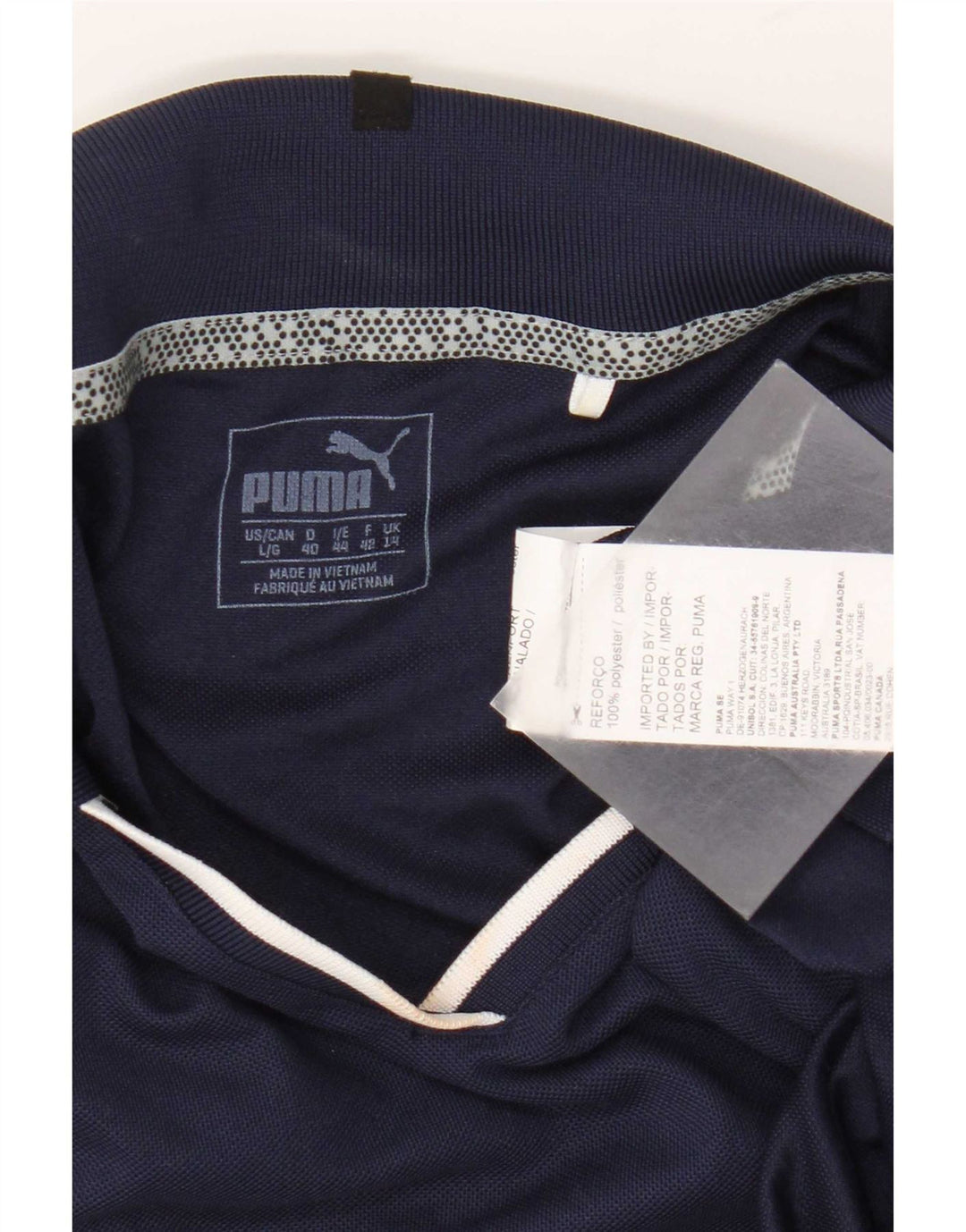 Женская рубашка-поло Puma UK 14, большая темно-синяя, полиэстер