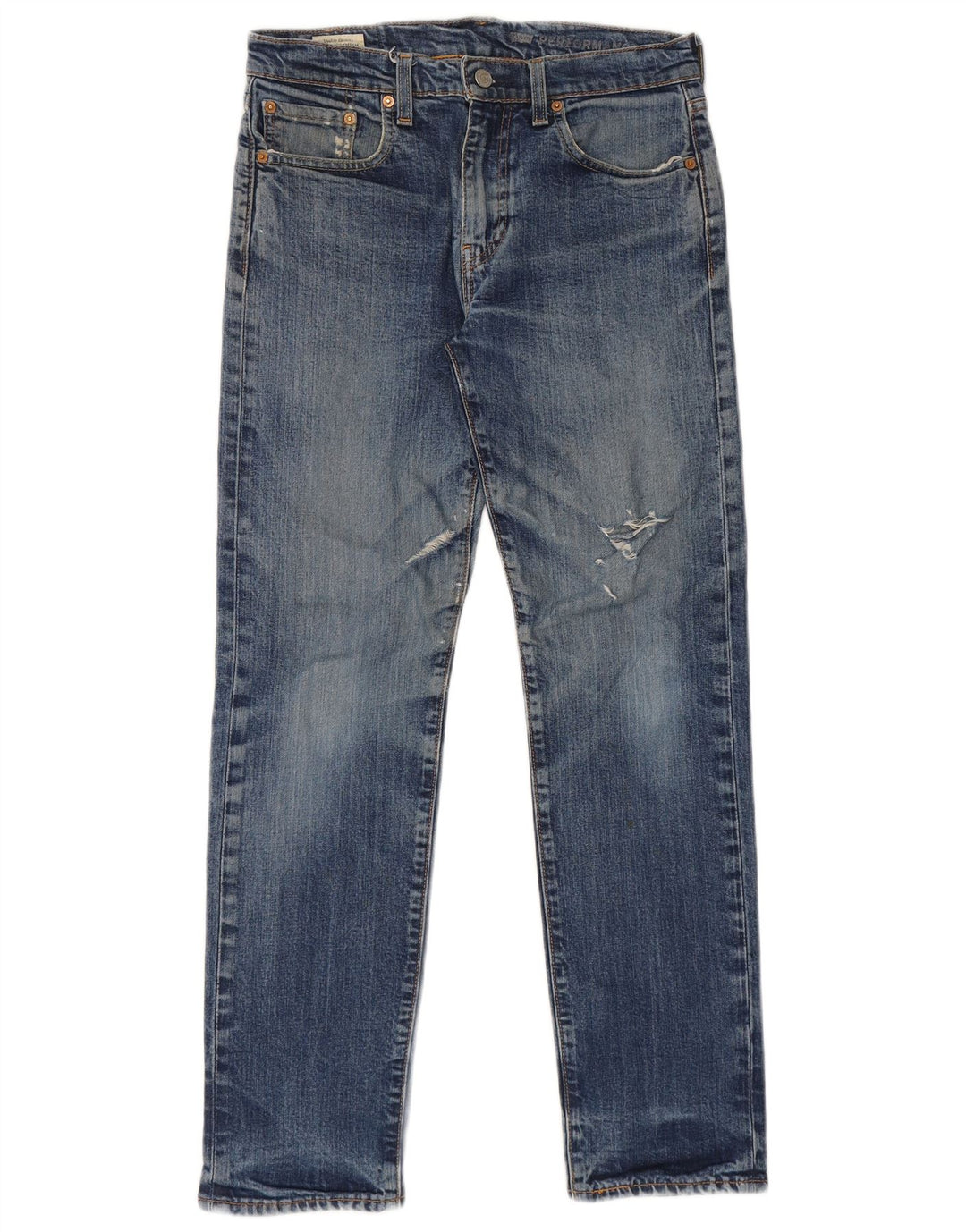Мужские потертые прямые джинсы Levi's W30 L30, синий хлопок