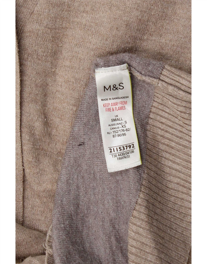 Женский свитер-кардиган оверсайз Marks & Spencer UK 10, маленький, бежевый, вискоза