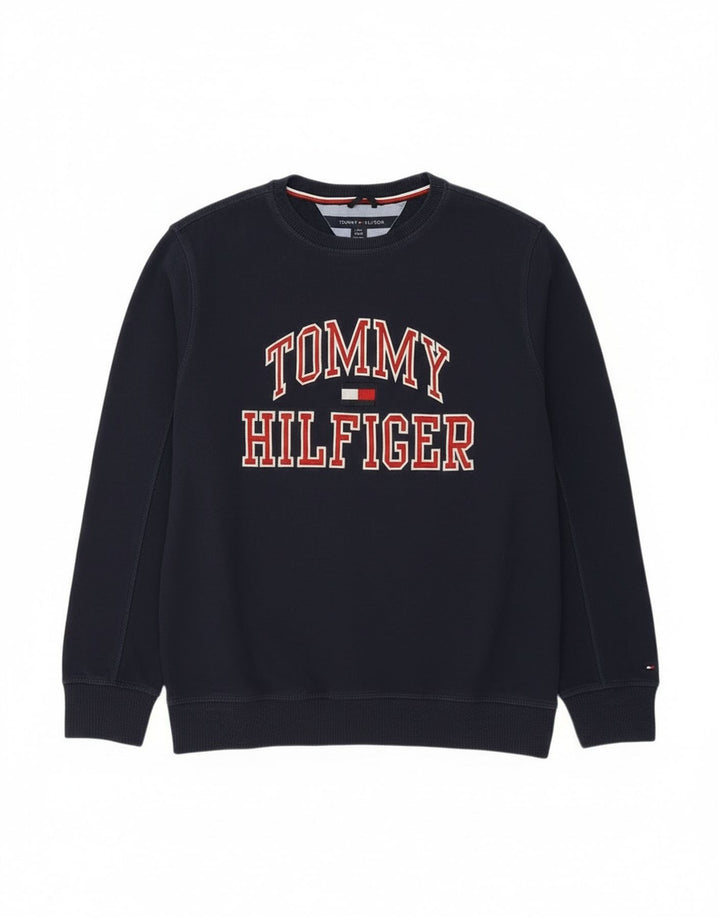 Джемпер с рисунком Tommy Hilfiger для мальчиков 15–16 лет, большой, темно-синий