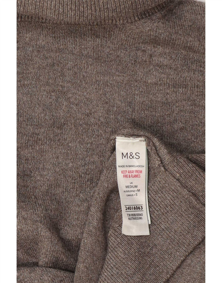 Женский джемпер с высоким воротником Marks & Spencer UK 14, средний серый полиэстер