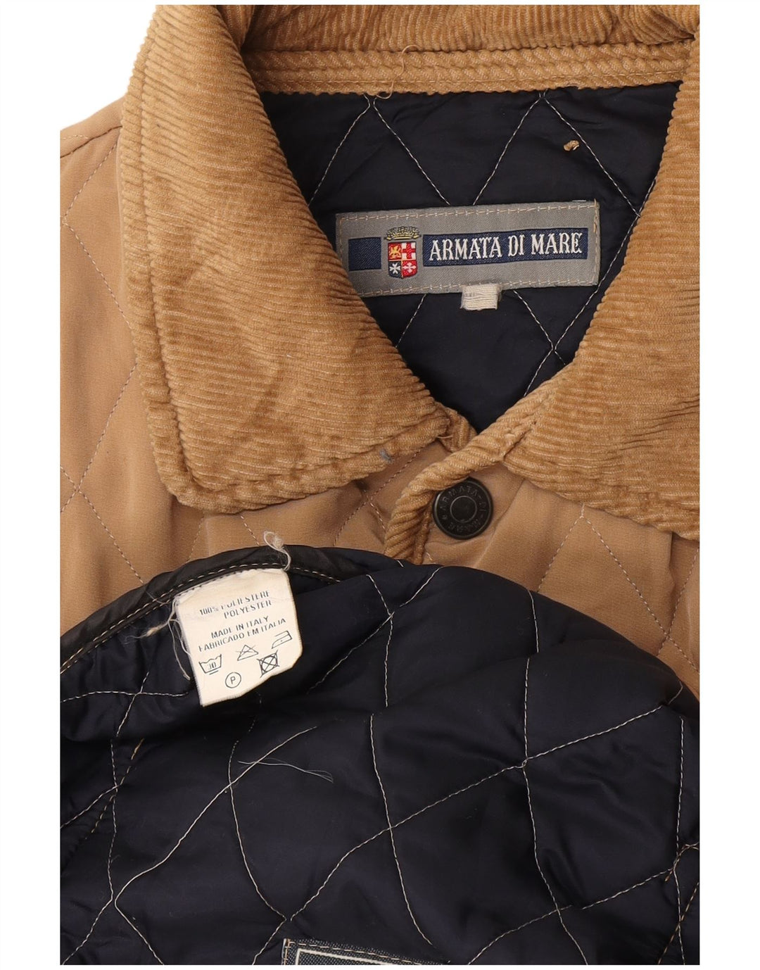 Мужская стеганая куртка Armata Di Mare UK 38 средний бежевый полиэстер