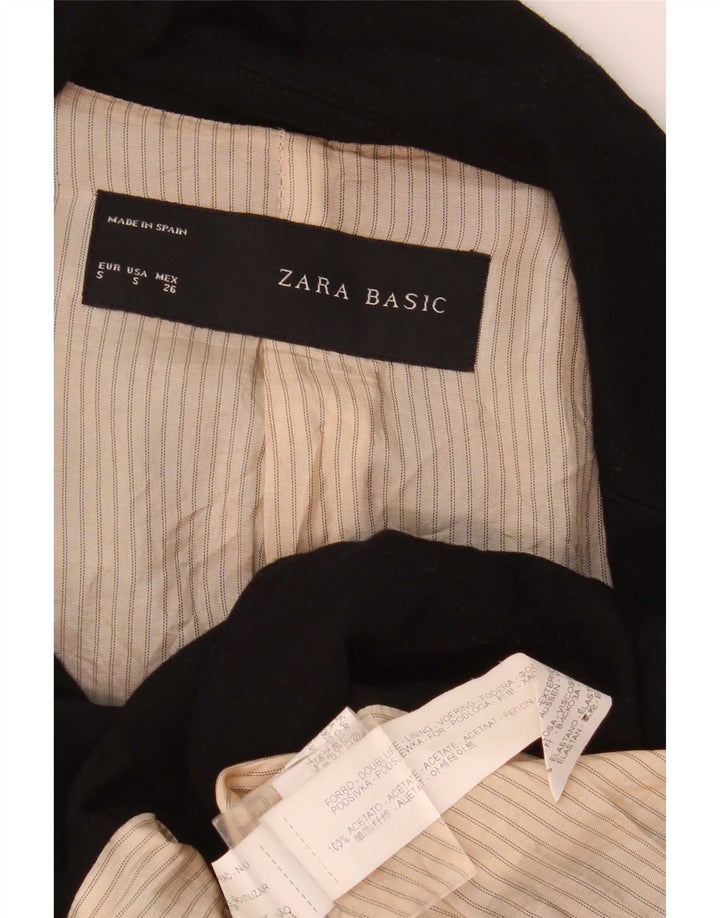Женский пиджак на 1 пуговице Zara UK 10, маленький черный ацетат