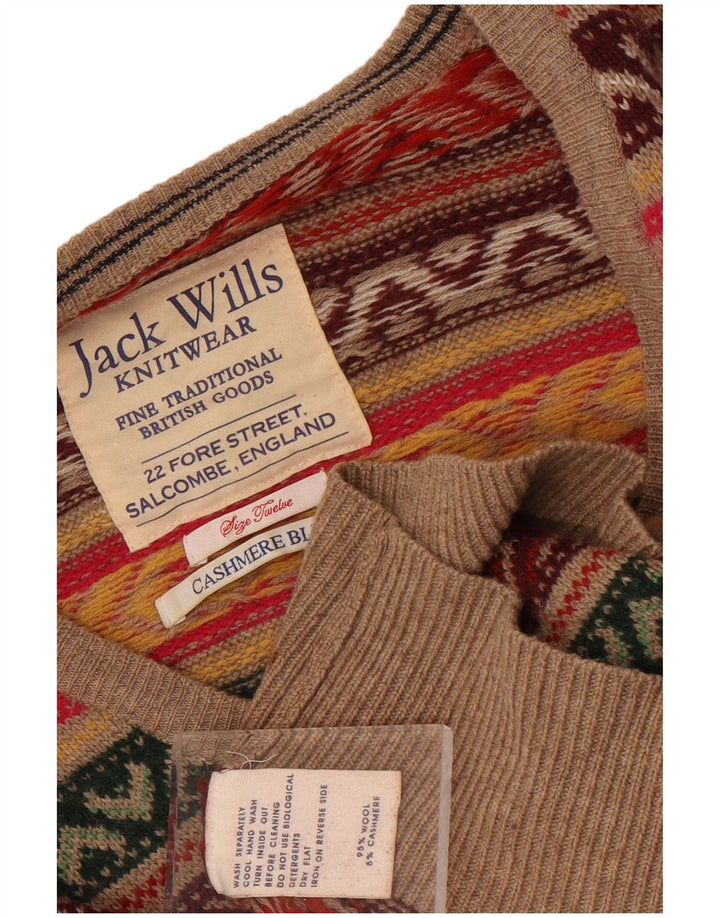 Женский джемпер с v-образным вырезом Jack Wills UK 12, средний разноцветный