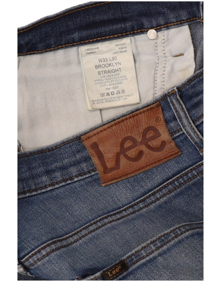 Мужские прямые джинсы Lee Brooklyn W33 L30, синий хлопок