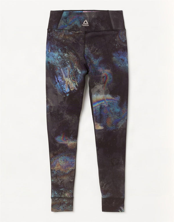 Женские леггинсы Reebok UK 12 Medium Black Tie Dye