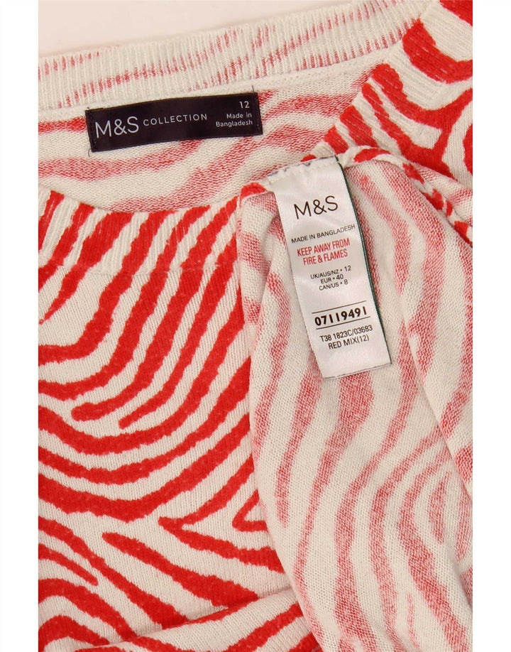 Женский джемпер с круглым вырезом Marks & Spencer UK 12, средний красный