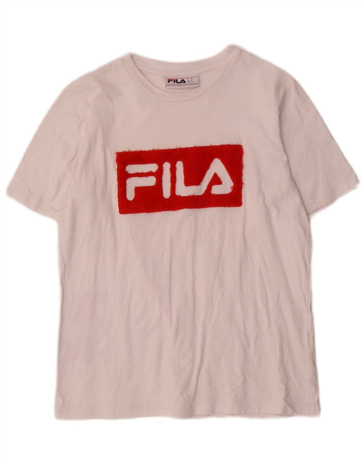 Fila Женская футболка с рисунком Top UK14 Средний Белый Хлопок