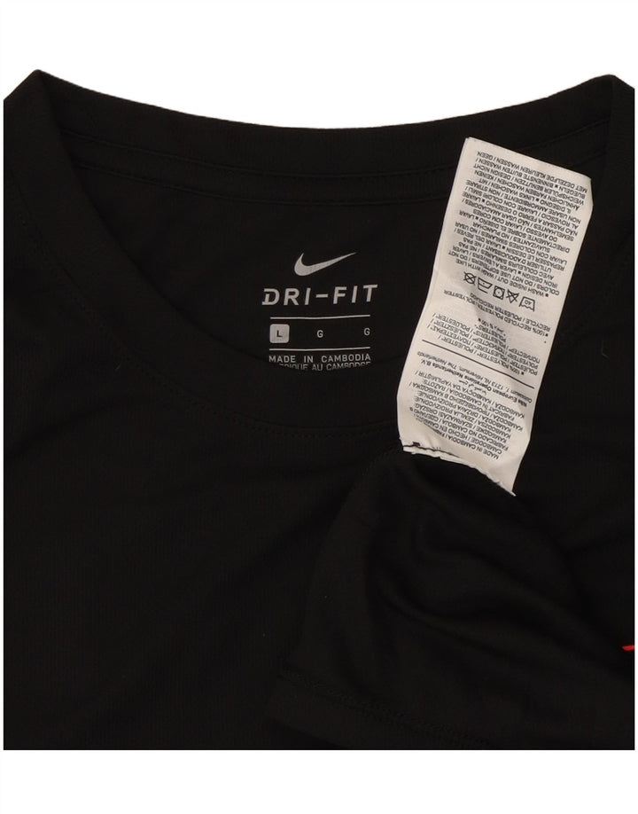 Мужская футболка NIKE Dri Fit с рисунком, большой черный полиэстер