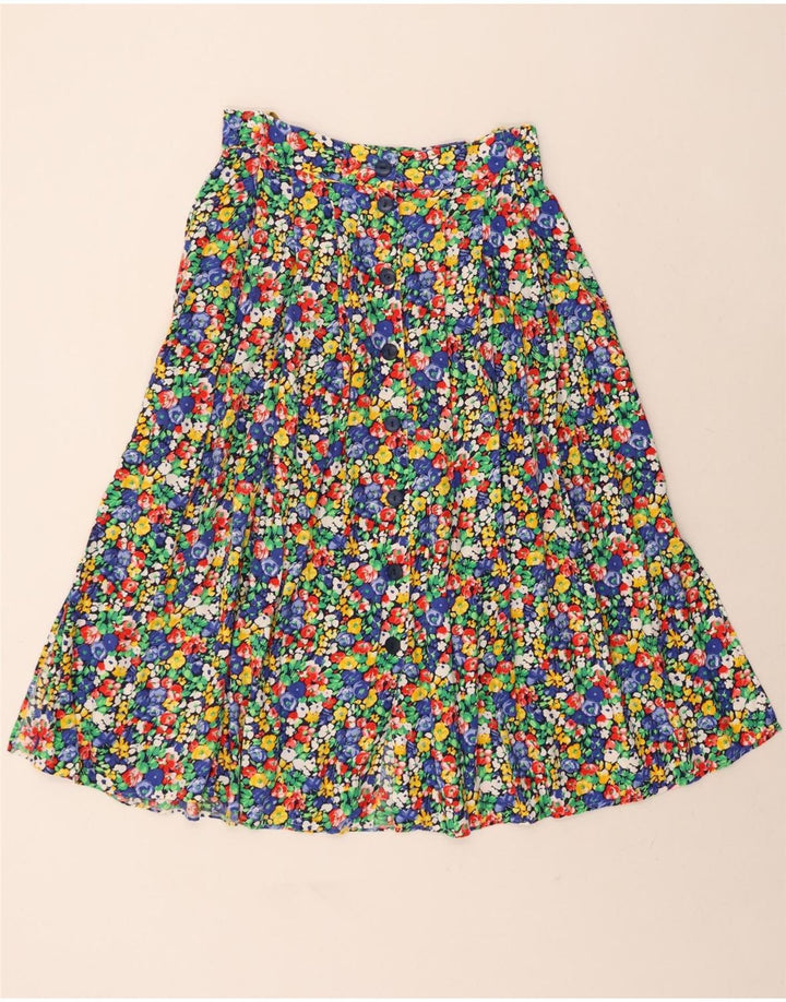 VINTAGE Womens Pleated Skirt EU 40 Medium W30  Multicoloured Floral Vintage Vintage and Second-Hand Vintage from Messina Hembry 