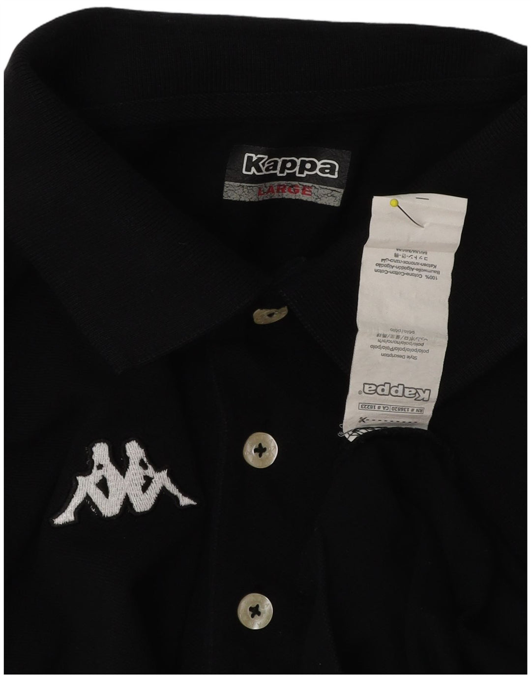 Мужская рубашка поло Kappa, большая черная, хлопок