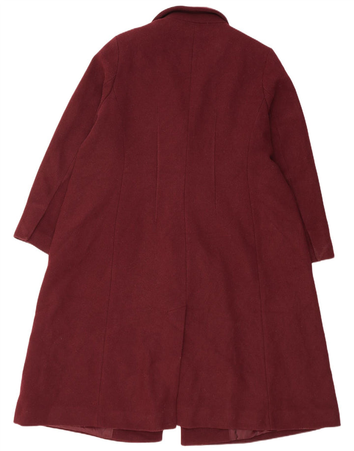 Женское двубортное пальто Marks & Spencer UK 20 2XL бордовый полиэстер