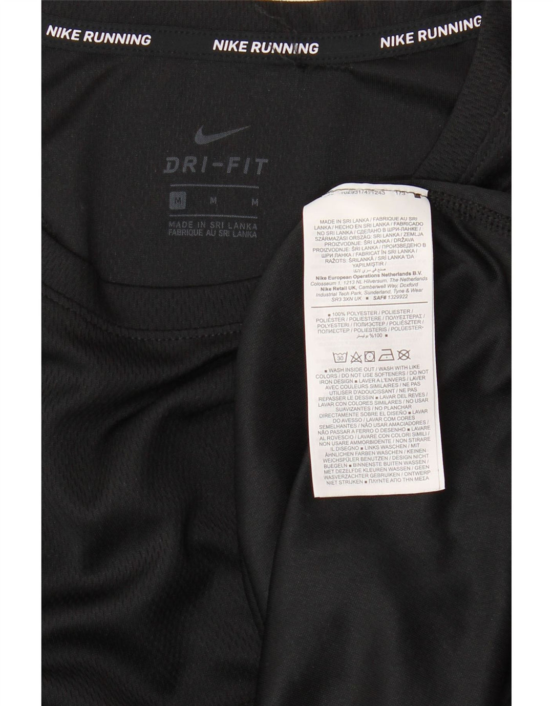 Женская футболка NIKE Dri Fit Top UK 14, средний черный полиэстер