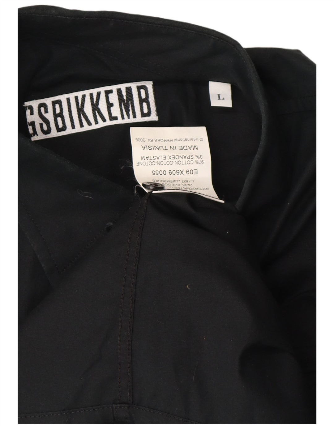 BIKKEMBERGS Мужская рубашка с рисунком, большая черная хлопковая рубашка