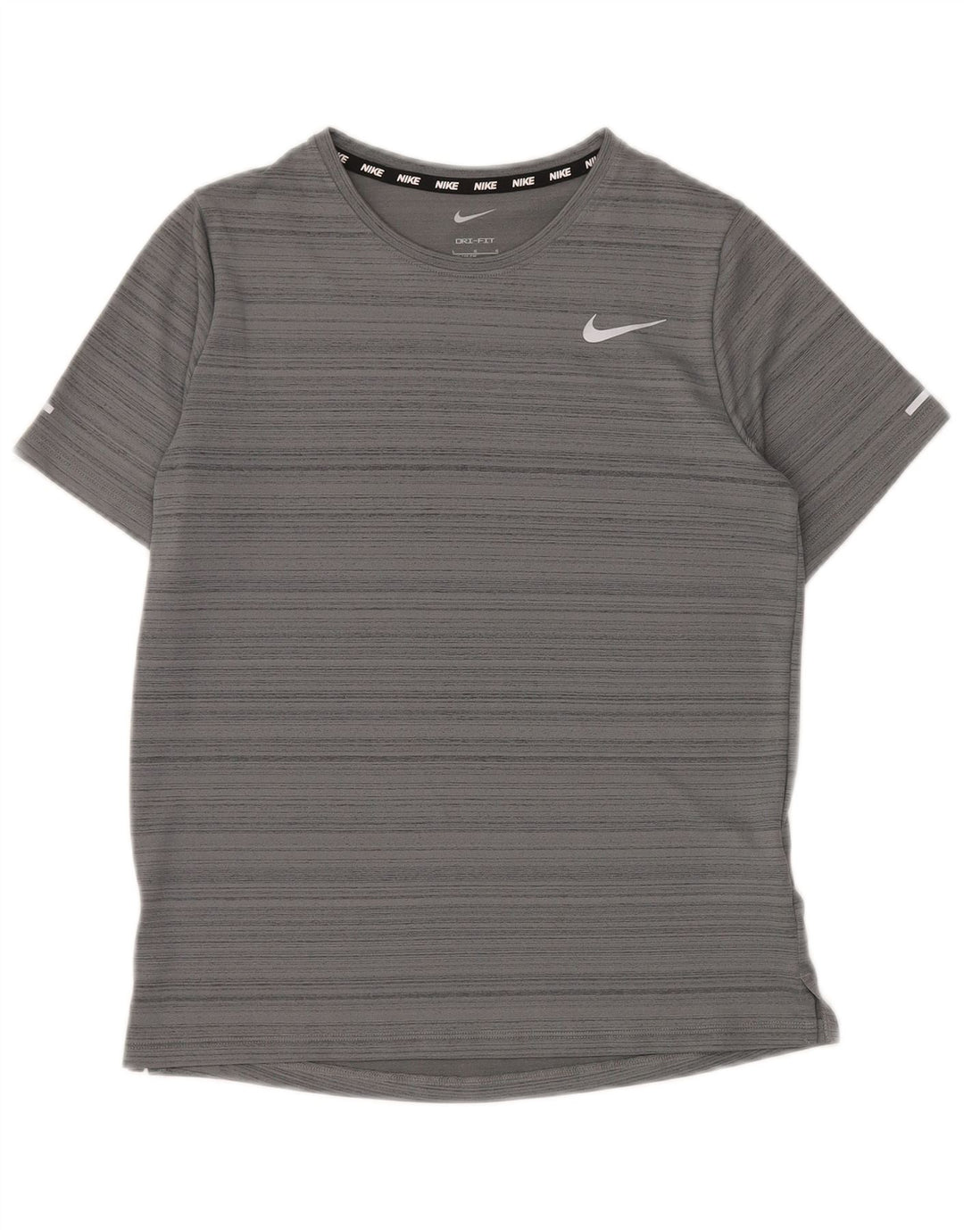 Футболка NIKE для мальчиков Dri Fit, топ, 12–13 лет, полиэстер в большую серую полоску