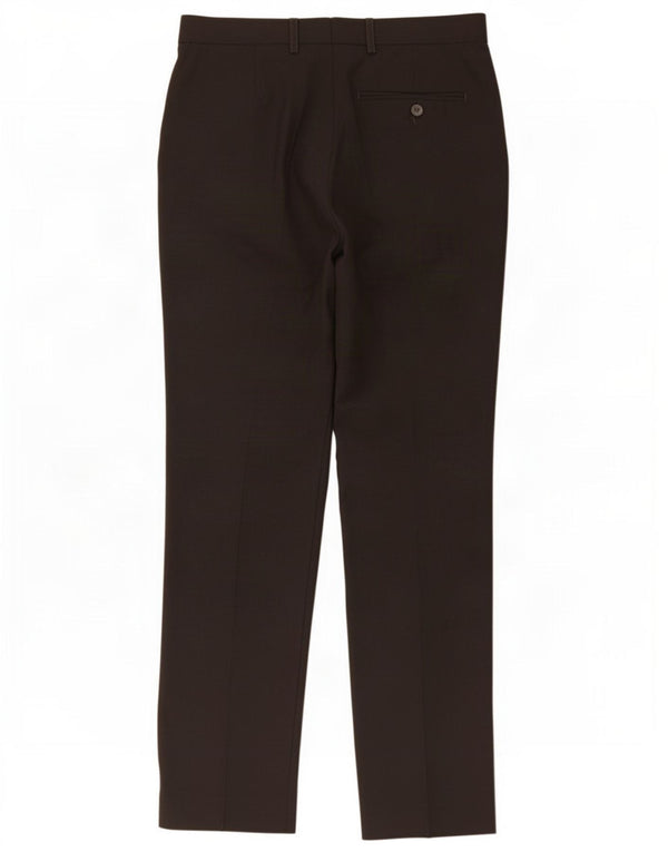Marks & Spencer Mens Slim Fit Suit Trousers W30 L31 Brown Wool
