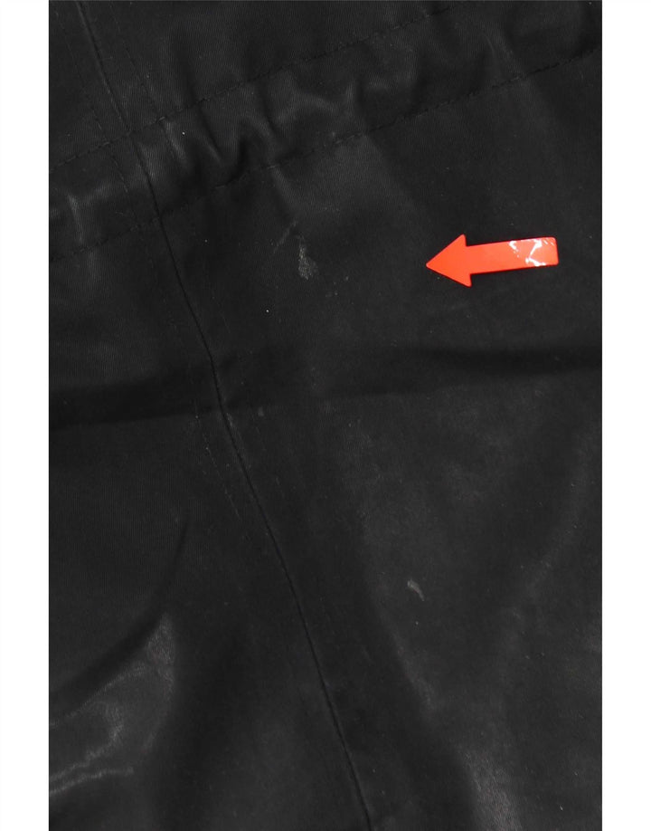 Женская парка Zara UK 14, средний черный полиэстер с капюшоном