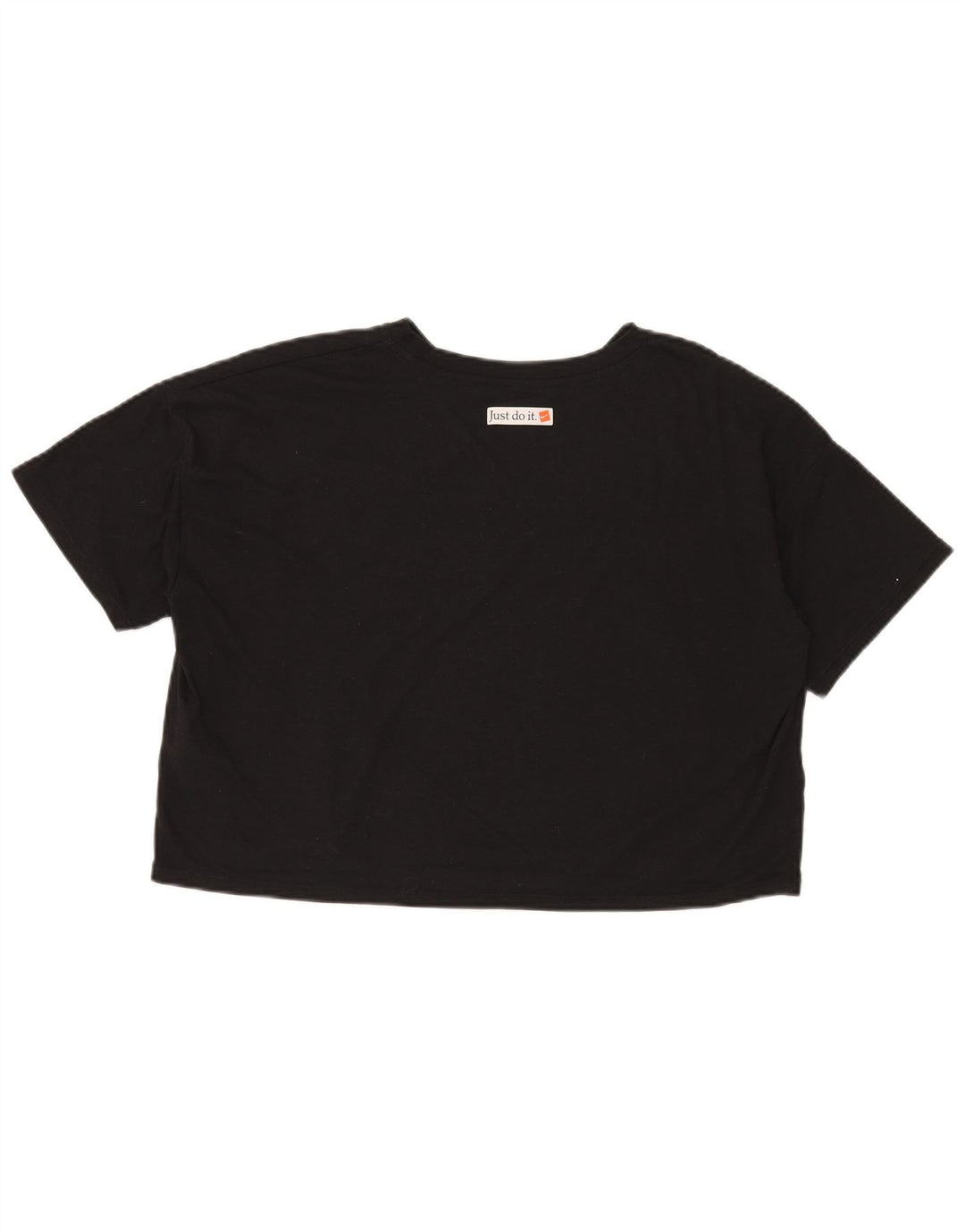 Женская укороченная футболка оверсайз с рисунком Nike Dri Fit UK 14, средний черный