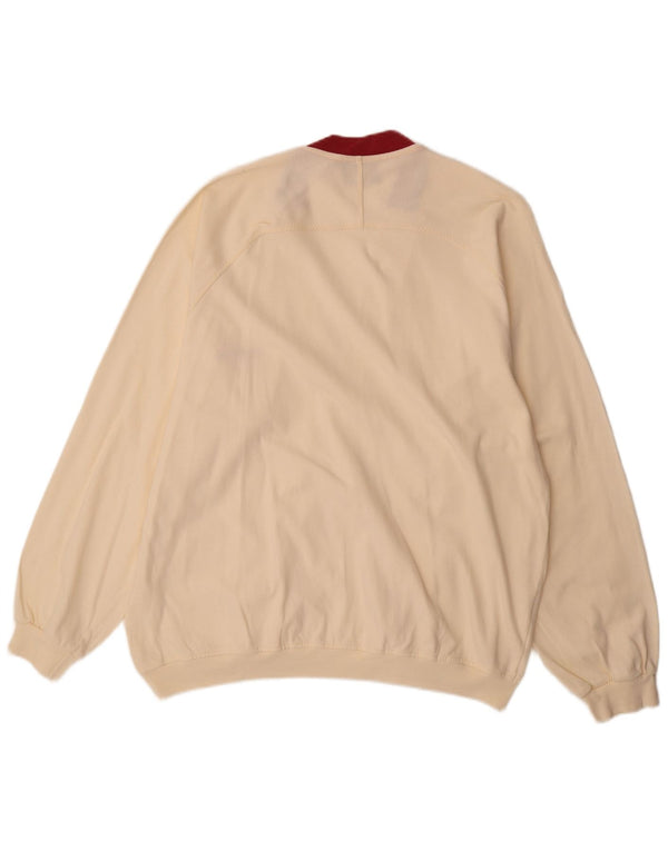 Мужской свитер-кардиган Trussardi Jeans 2XL Off White, хлопок с цветными блоками