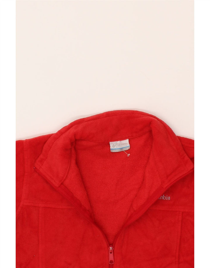 COLUMBIA Womens Fleece Jacket UK 14 Large Red Polyester Vintage Columbia and Second-Hand Columbia from Messina Hembry 