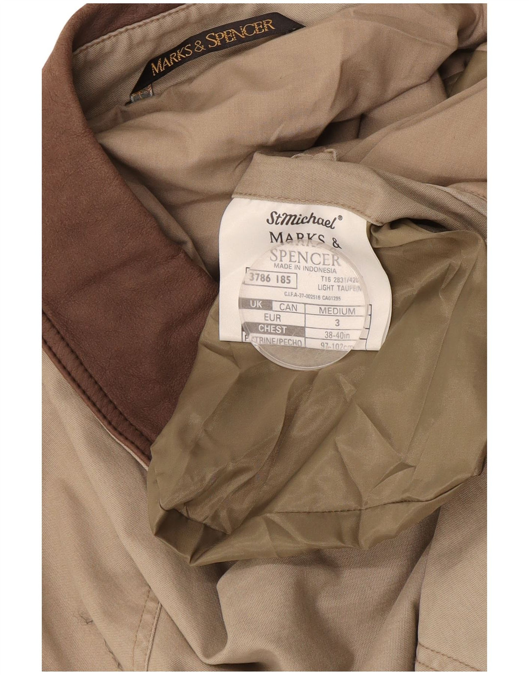Мужская куртка Marks & Spencer UK 38, средний бежевый хлопок