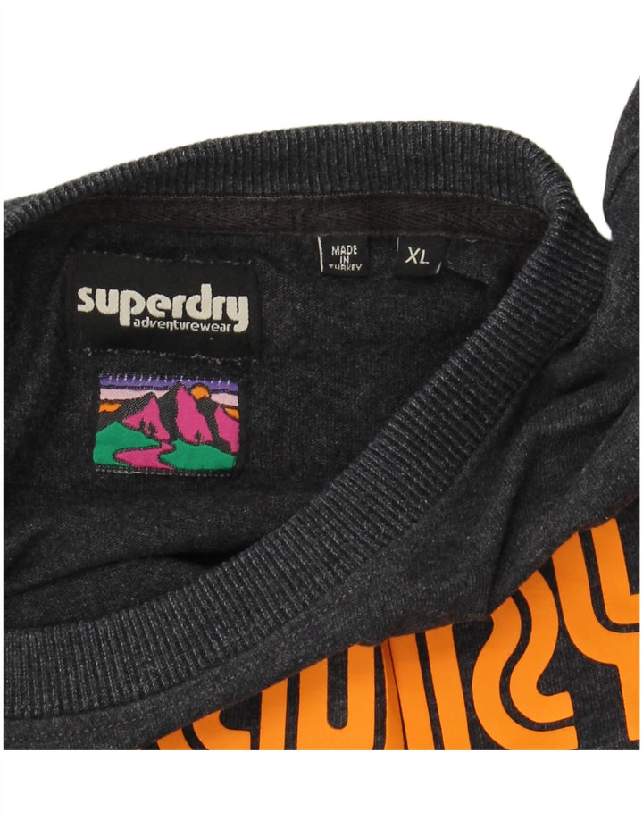 SUPERDRY Мужская футболка с рисунком Top XL Серая