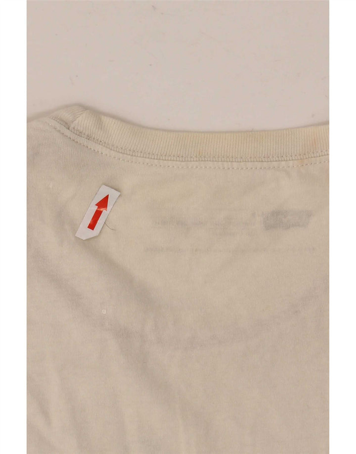 Мужская футболка стандартного кроя Levi's с рисунком, топ среднего размера, белый хлопок, хлопок