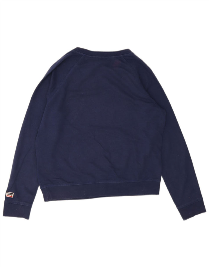 Женский свитер с рисунком Levi's, джемпер UK 14, средний темно-синий, хлопок
