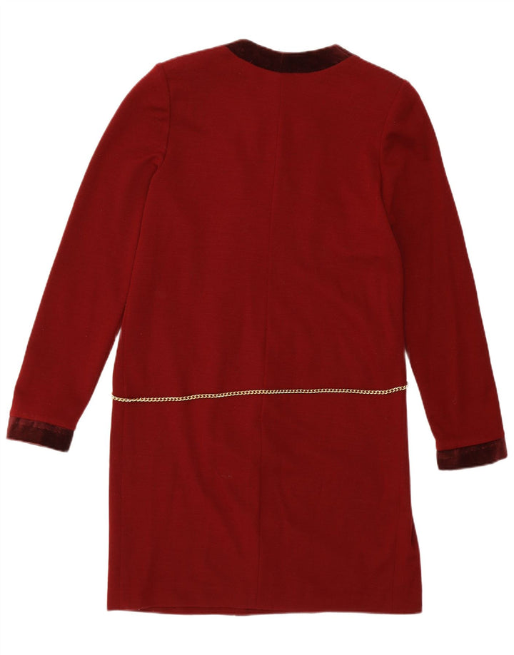 LUISA SPAGNOLI Womens Double Breasted Coat UK 14 Medium Burgundy